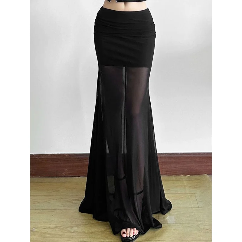 Zomer 2022 Hoge Taille Afslanken Me f Rok Sexy Fi Staart Dames Casual Polyester Vezel A-lijn Rok midden Taille Ontwerp