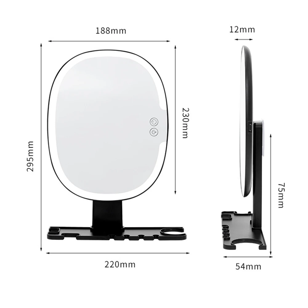 Specchio da doccia a LED senza nebbia per rasatura con supporto per rasoio, specchio da bagno rimovibile a prova di ruggine con aspirazione per doccia a specchio senza nebbia