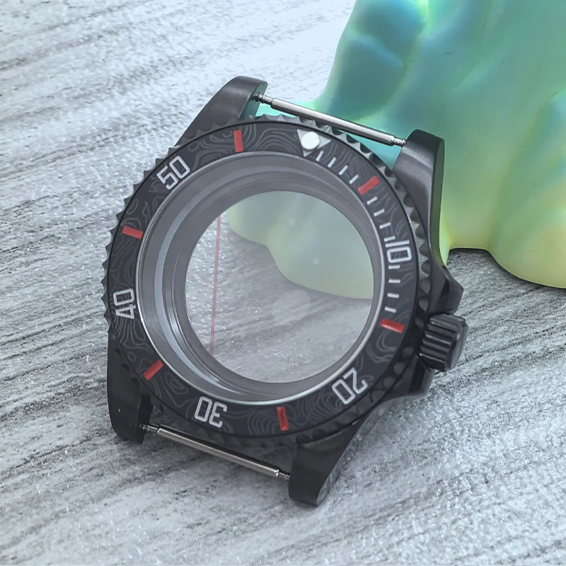 

NH35 Case 40mm Black SUB Watch Case Sapphire Crystal Glass Fits NH35 NH36 4R35 7S Movement 28.5mm Dial Cases Refit Parts
