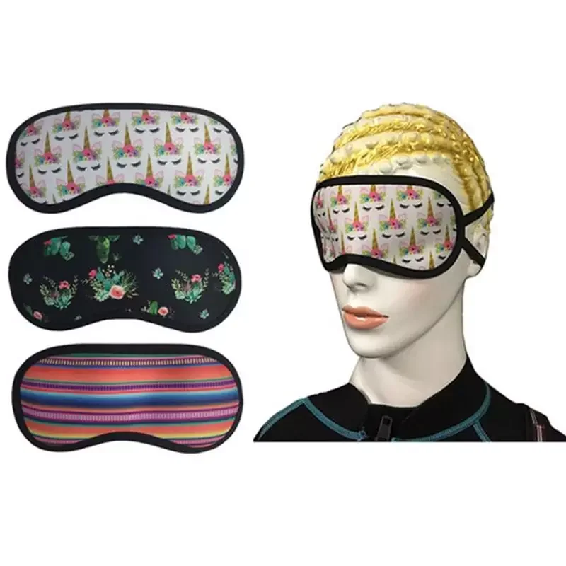 Spazi vuoti per sublimazione personalizzati maschera per benda sull'occhio in Neoprene confortevole viaggio pisolino meditazione giochi di squadra per la stampa fotografica fai da te