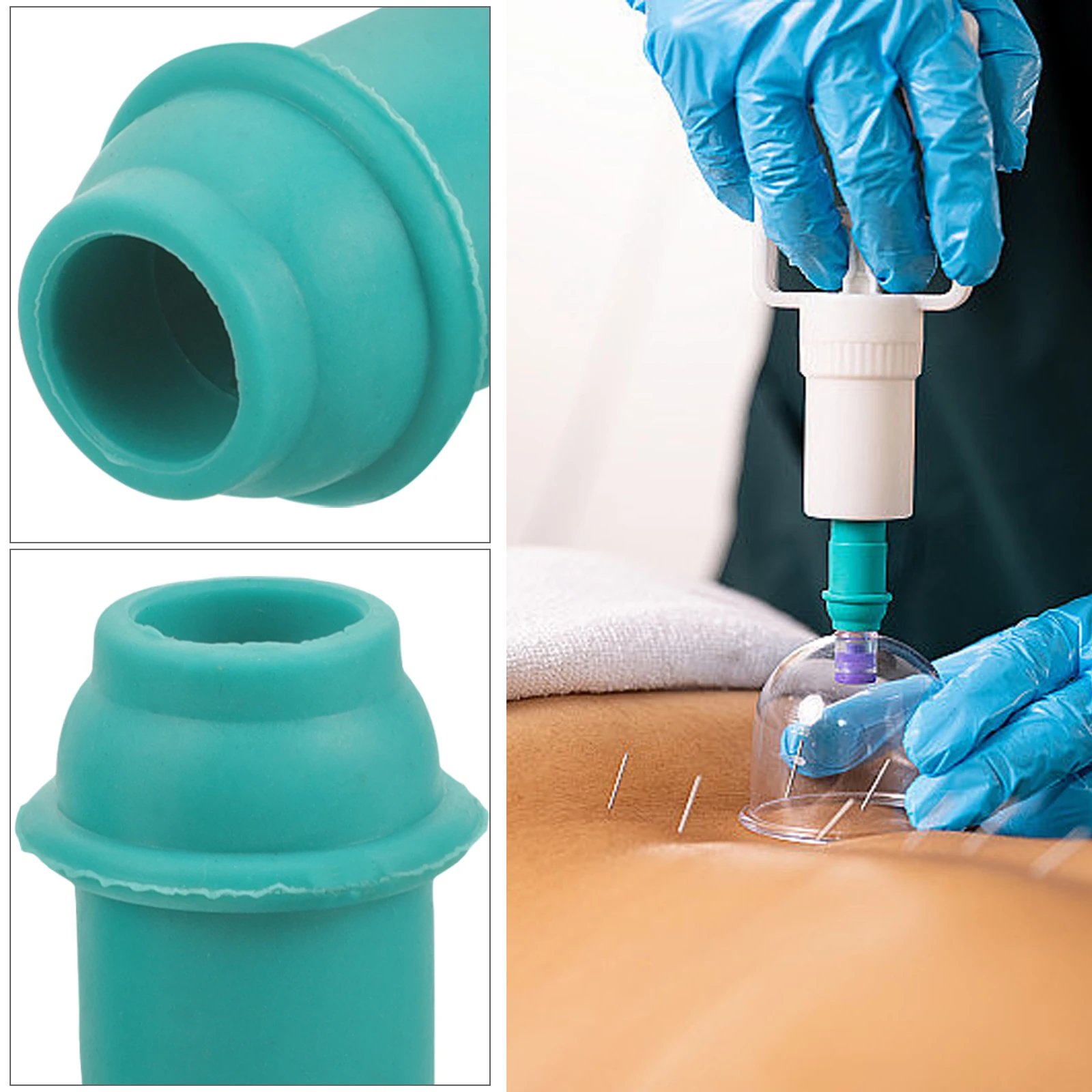 

10 Pcs Cupping Pump Connectors Durable Nozzles Green Plastic Vacuum Massage Tools Accessories Home Use Body Spa