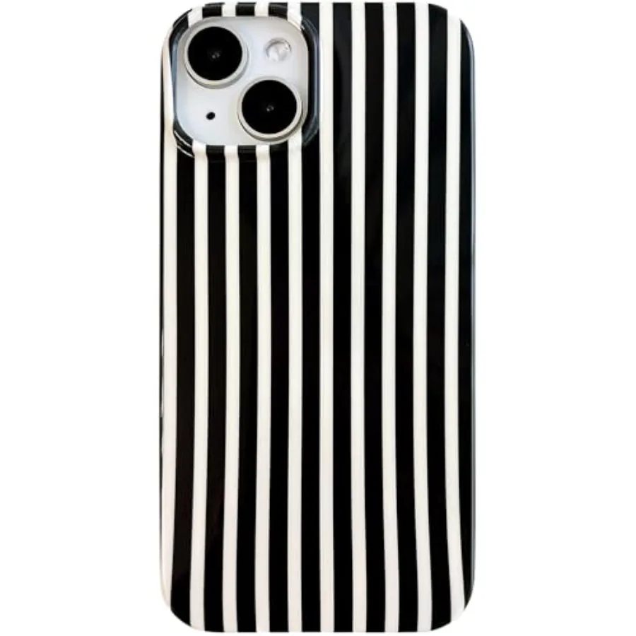 

Compatible for iPhone 14/13 Case, Cute Stripes Aesthetics Phone Cover, Glossy Soft TPU Slim Lightweight Fashion Shockproof Case