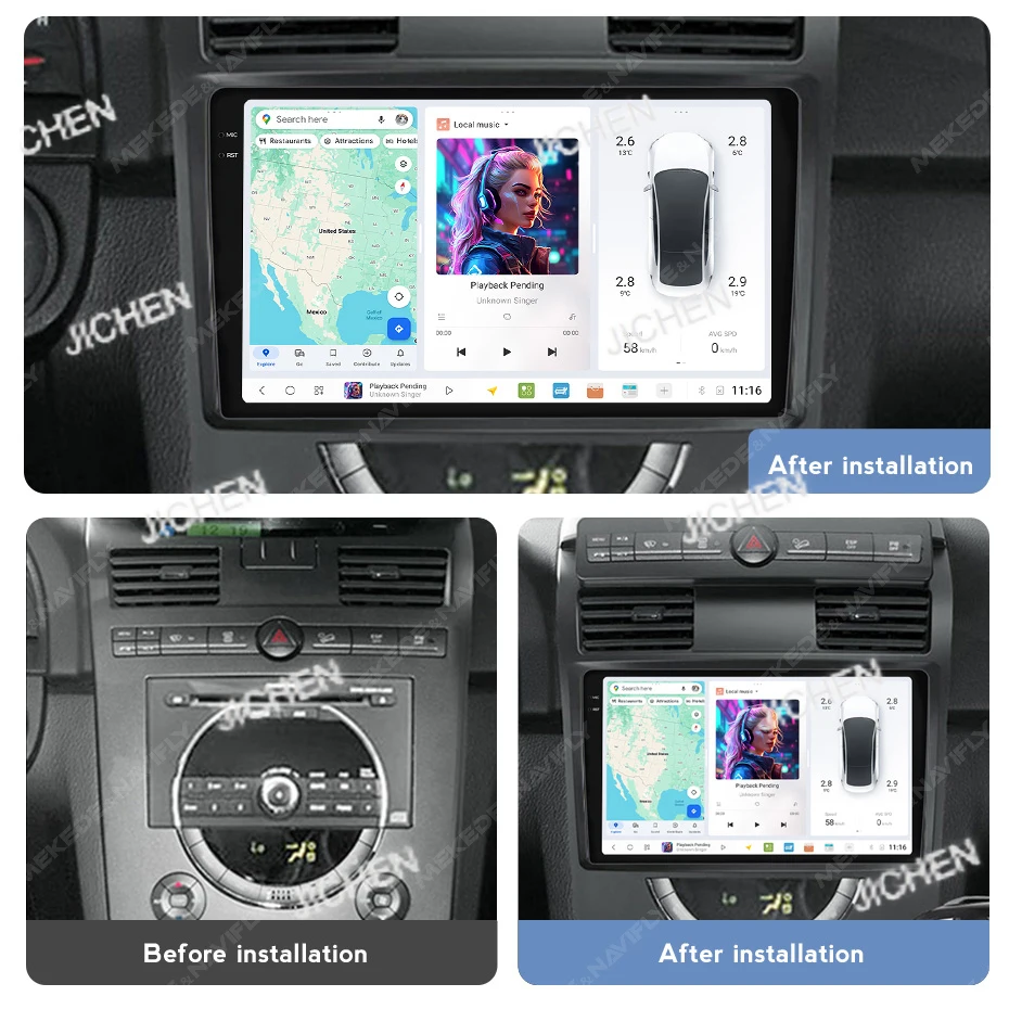 MEKEDE DUDU7 8 Core Multimedia Player 2k Screen Global Positioning System Navigation 12 + 512 Cars - Play Android Cars