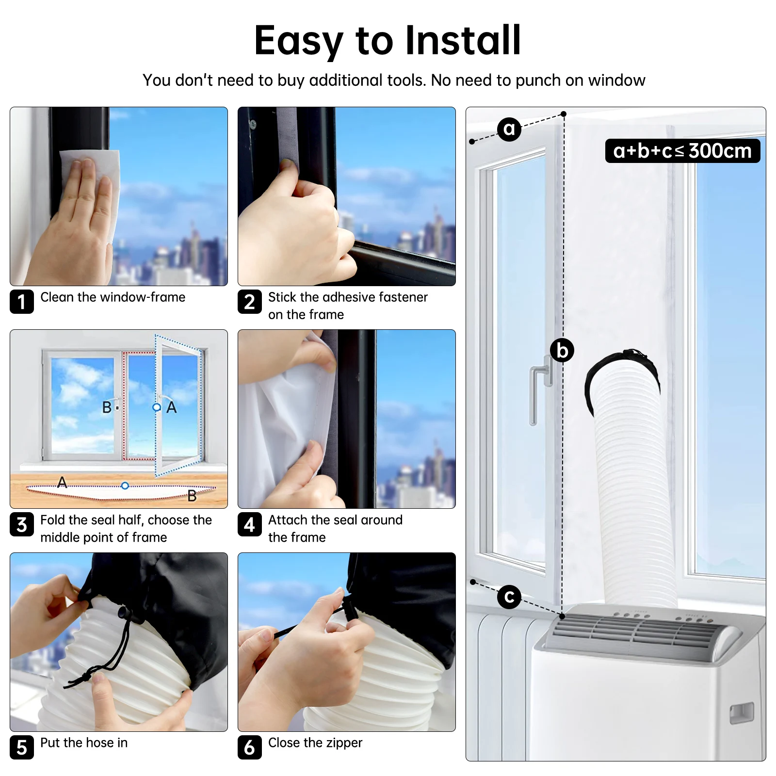 Portable Window Seal For Air Conditioner Unit Seal Plates Universal Window Sealing Kit Hot Air Stop Air Exchange Guards