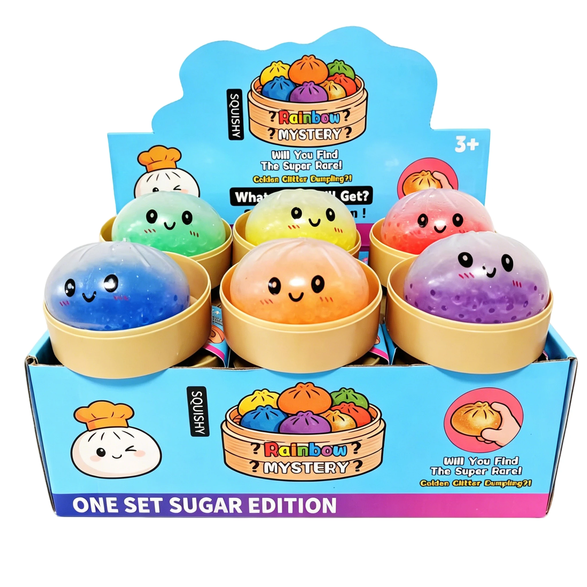 NEW! Mystery Box big Dumpling Stress Ball with Steamer Colorful Squishy Bun Sensory Toy for Anxiety Relief Squeeze wholesale