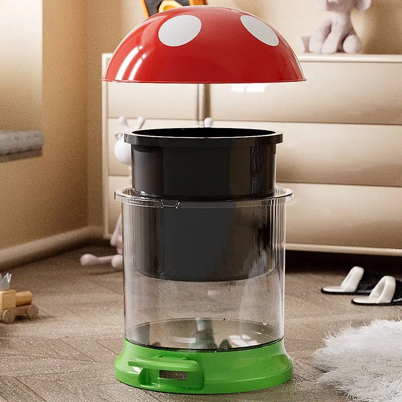 Bote de basura de setas con cubo interior extraíble y tapa a prueba de olores, cesta de papel de desecho decorativa, bote de basura para baño