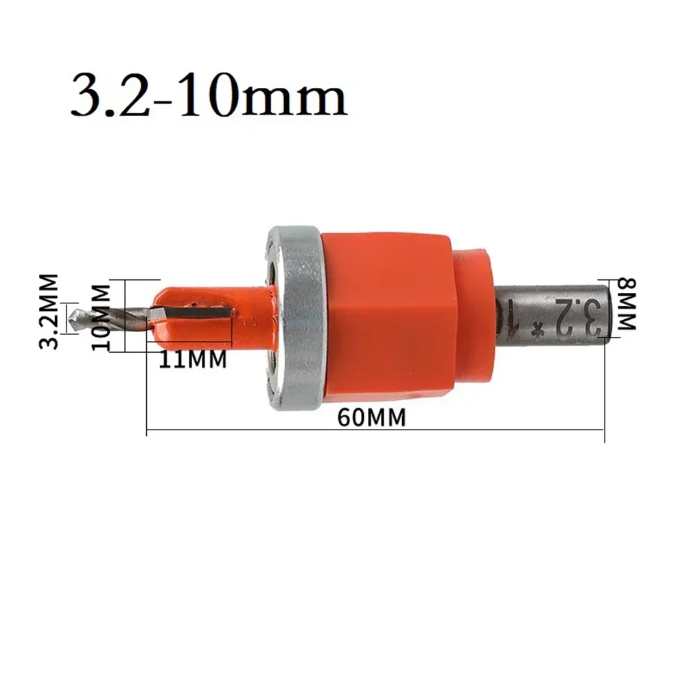 1pc Perforatrice Svasatore Punta da trapano Gambo da 8mm Lavorazione del legno Limite Svasata Trapano Heavy Duty Bordatura Punzonatura Regolabile