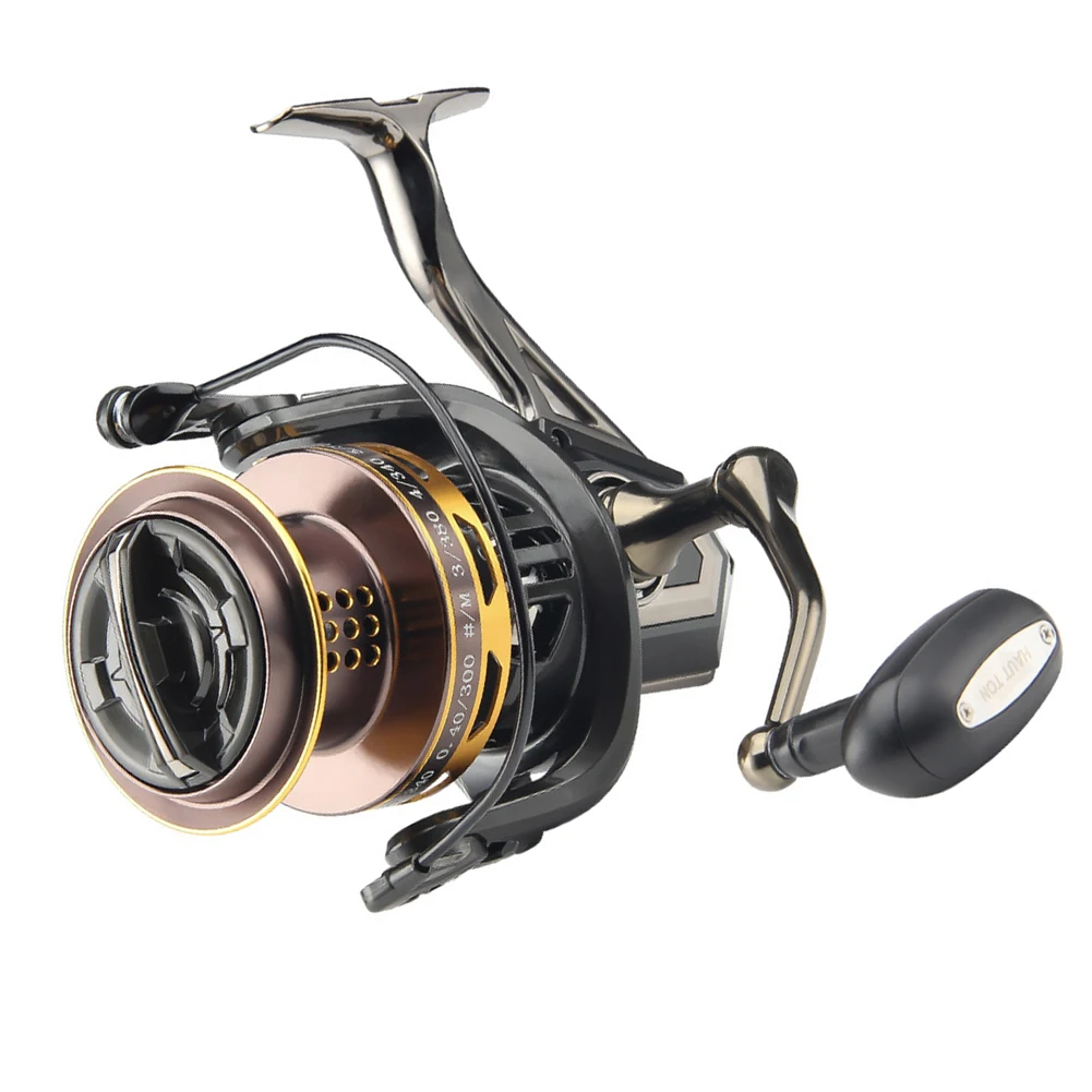 

Spinning Reel 4.1:1/5.5:1 Gear Ratio High Speed 8000/10000/12000 Wire Cup 4+1BB Bearings Fishing Reel With 20KG Max Drag