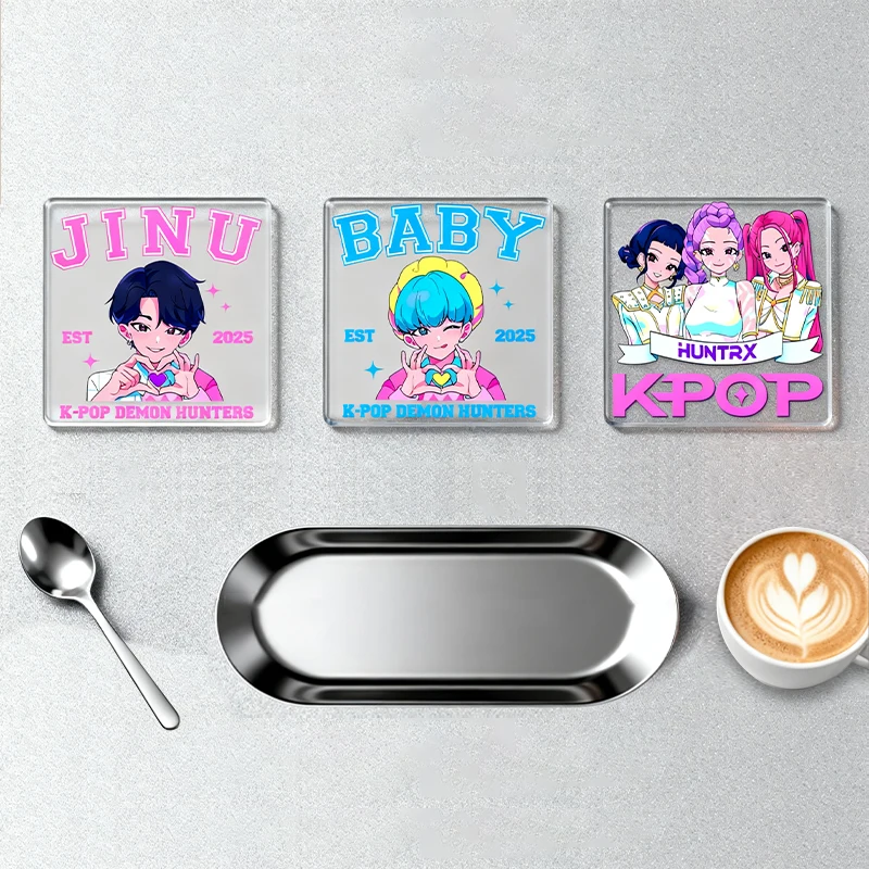 

10 см K-POP квадратная акриловая подставка HUNTRX аниме Коллекционная игрушка Sajaboys кофейная чашка чашка для напитков крышка настольный коврик украшение подарок