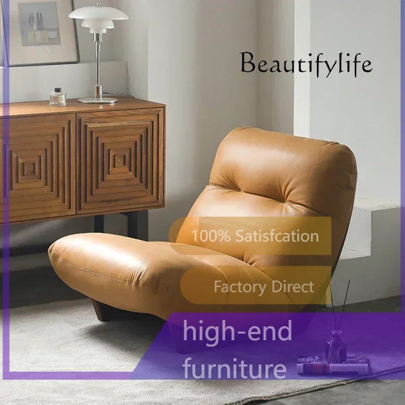 

Lz-X40 Home Decor Medieval Style Household Single Sofa Living Room Bedroom Lazy Sofa Nordic Italian Leather Sofa