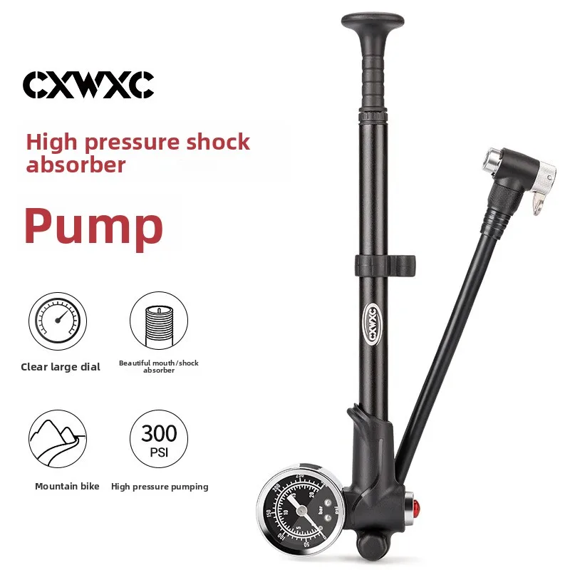 

High quality CXWXC Portable High-pressure 300psi Bike Air Pump with Gauge for Fork & Rear Suspension Shock Absorber Mountain