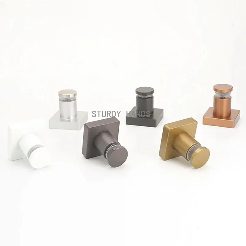 Square Glass Door Knobs Aluminium Alloy Barn Door Handle Bathroom Sliding Door Pulls Furniture Hardware Kitchen Cabinet Handles