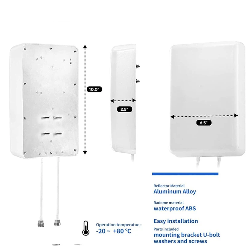 Imagem -03 - Mimo Outdoor Antena Direcional Painel 4g Lte 5g Router Verizon Caixas Eletrônicos Sprint T-mobile Internet em Casa Ts9 Sma 2x2