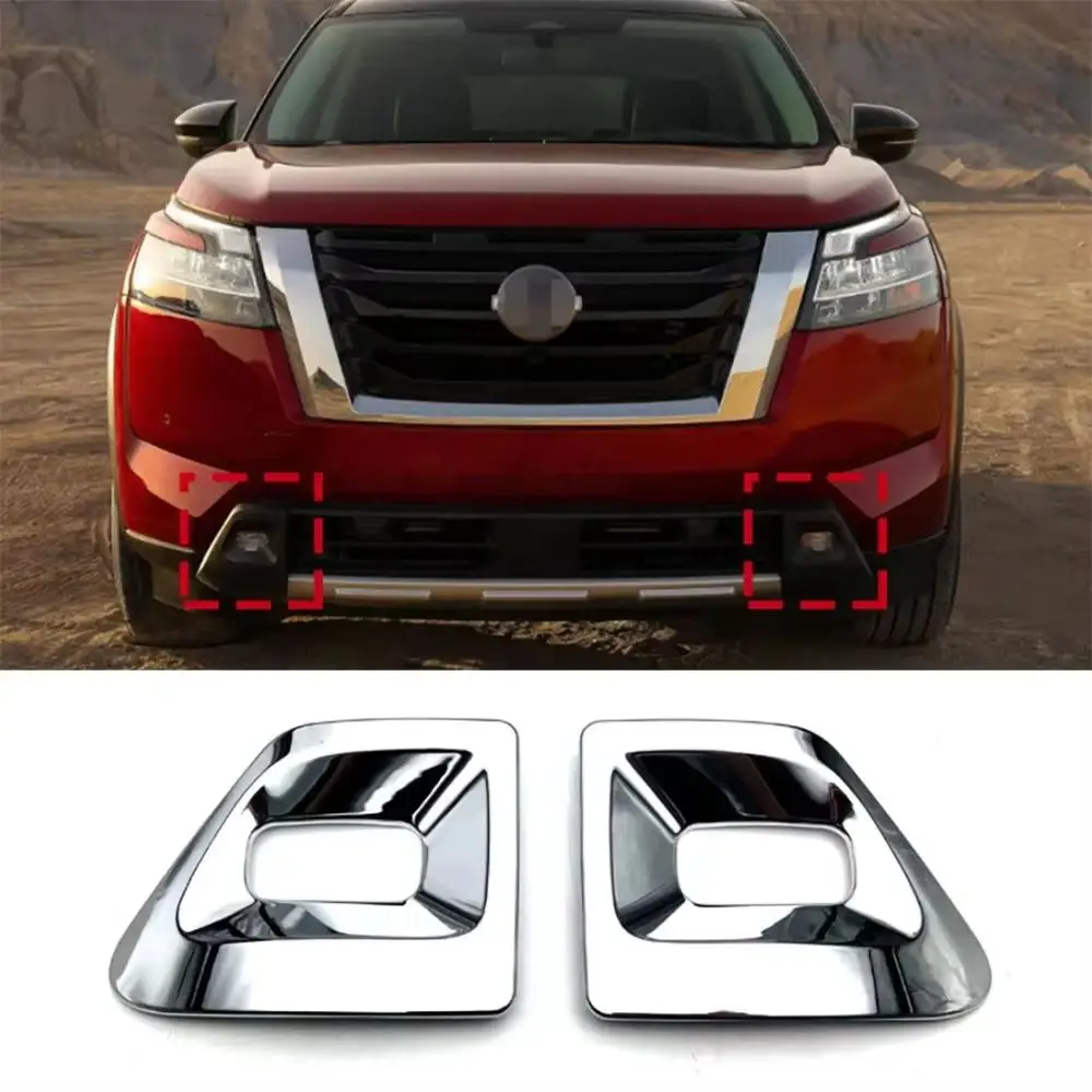 

Аксессуары для Nissan Pathfinder 2022-2025 гг., нижний передний бампер, противотуманная фара, лицевая панель, отделка хром, серебристый