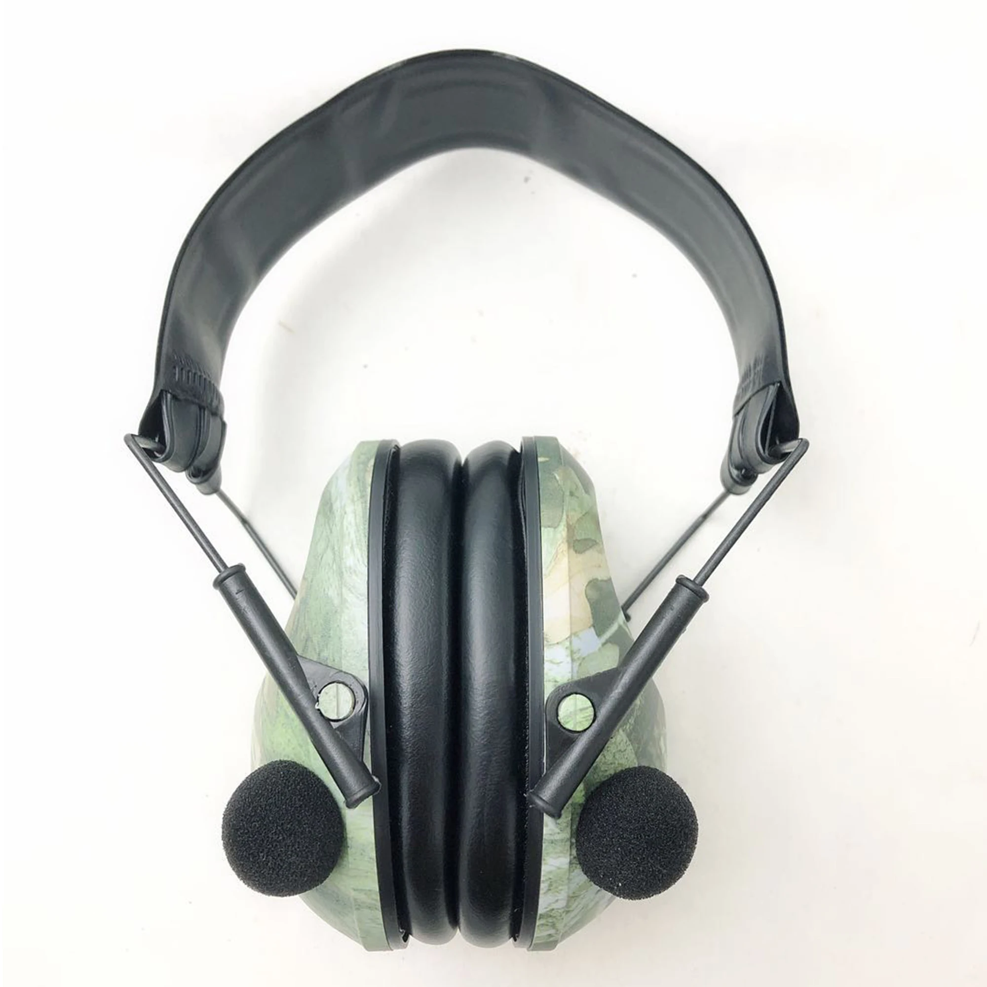 

OLYGA Adjustable Electronic Earmuffs Reusable ABS Headband Style Roll-Down Insert Noise Reduction Hearing Protection Batteries