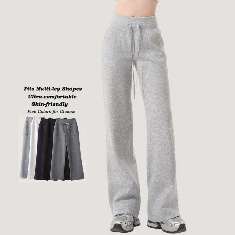 

VITALINOVO Women's Wide Leg Pants with Pockets Yoga Pants Drawstring High Waist Sweatpants Stretch Lounge Pants Fall Outfits