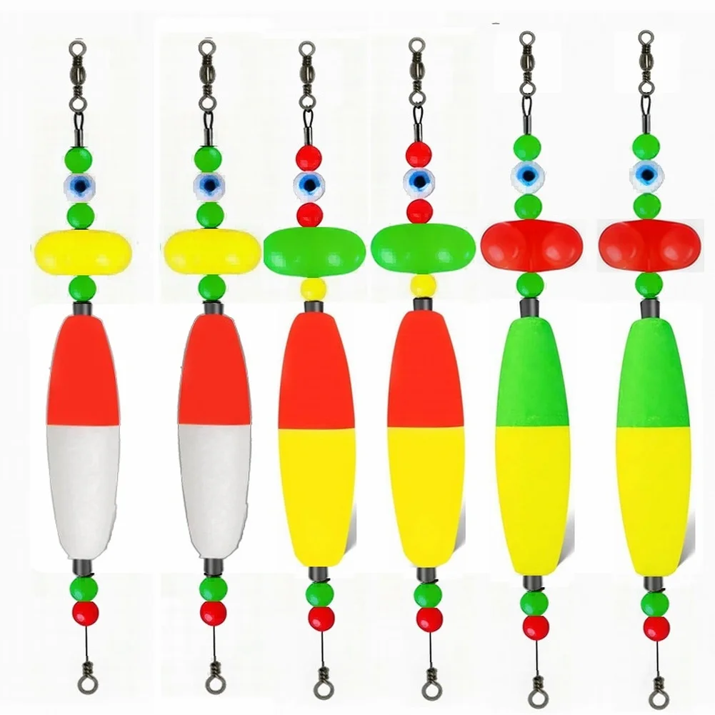 Fishing Rig Set 6pcs Using 304 Stainless Steel Construction Foam Floats and Functional Rattle Beads for Target Species