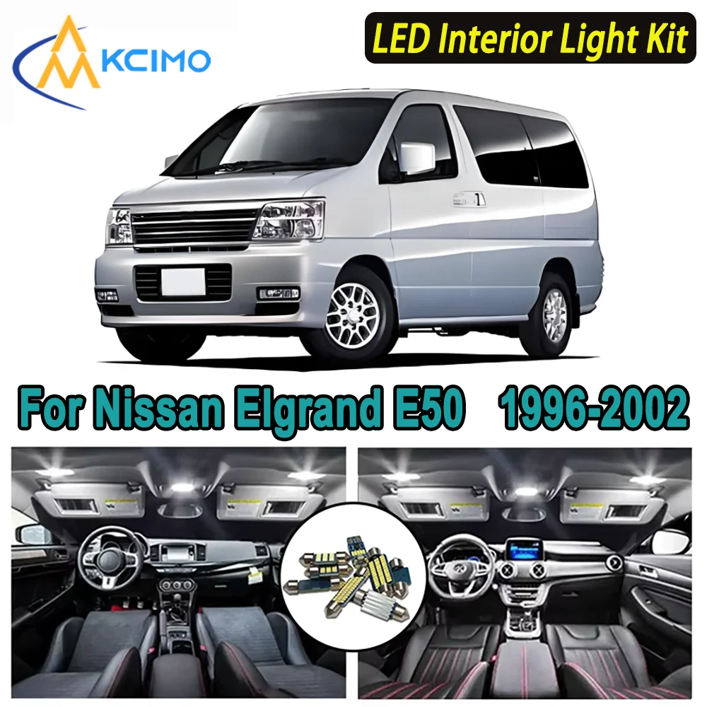 

Kcimo LED For Nissan Elgrand E50 (1996-2002) Premium Bright LED Interior Dome Map Trunk Light Kit Car Led Lamps Car LED Lights