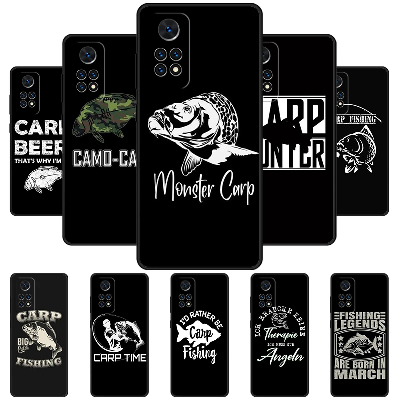 Carp Fishing Phone Case For Redmi Note 11 EPro 11S 10 10T 9S Promax 8 Pro Xiaomi Mi 10 11 12X 12S Ultra Cover