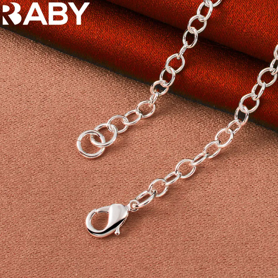 

URBABY 925 Sterling Silver 45cm Heart Chain Necklace For Women Charm Trend Birthday Gifts Fashion Party Fine Jewelry