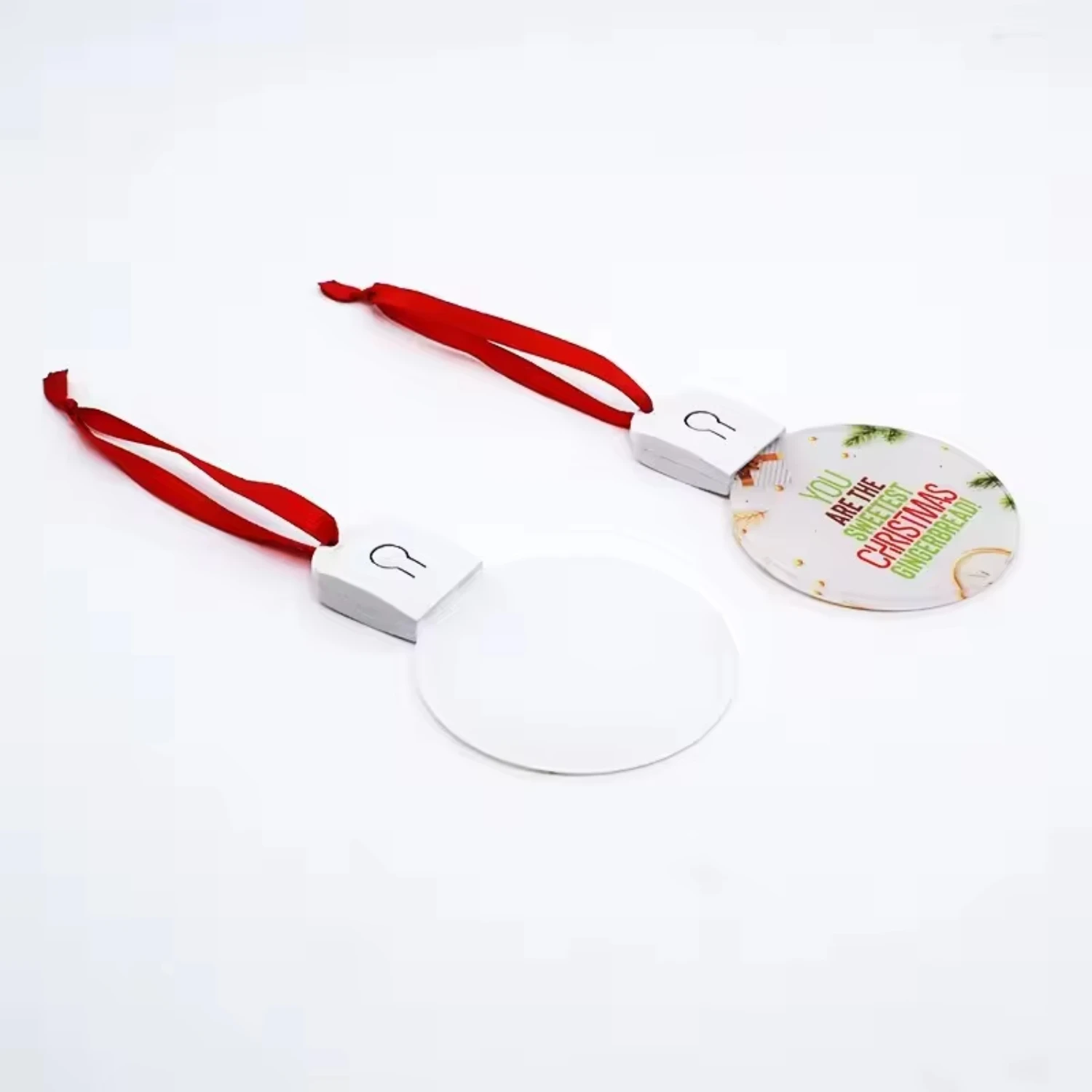 

2pcs Personalized Acrylic Christmas Tree Ornaments with RGB LED light Blanks Sublimation Christmas Ornaments