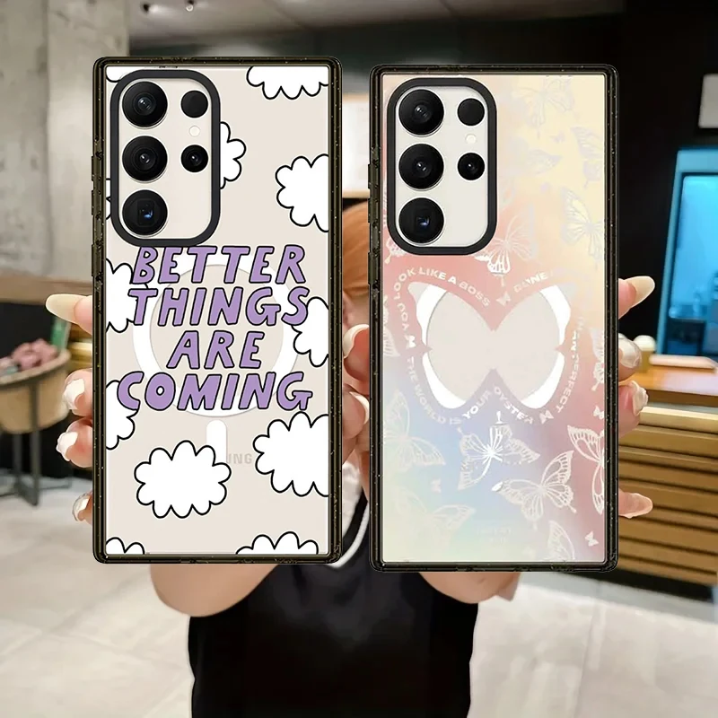 Acrylic Case for Samsung Galaxy S26 S25 S24 S23 Ultra S26U S24+ S25+ S26 Plus Protective Case Better Things Are Coming