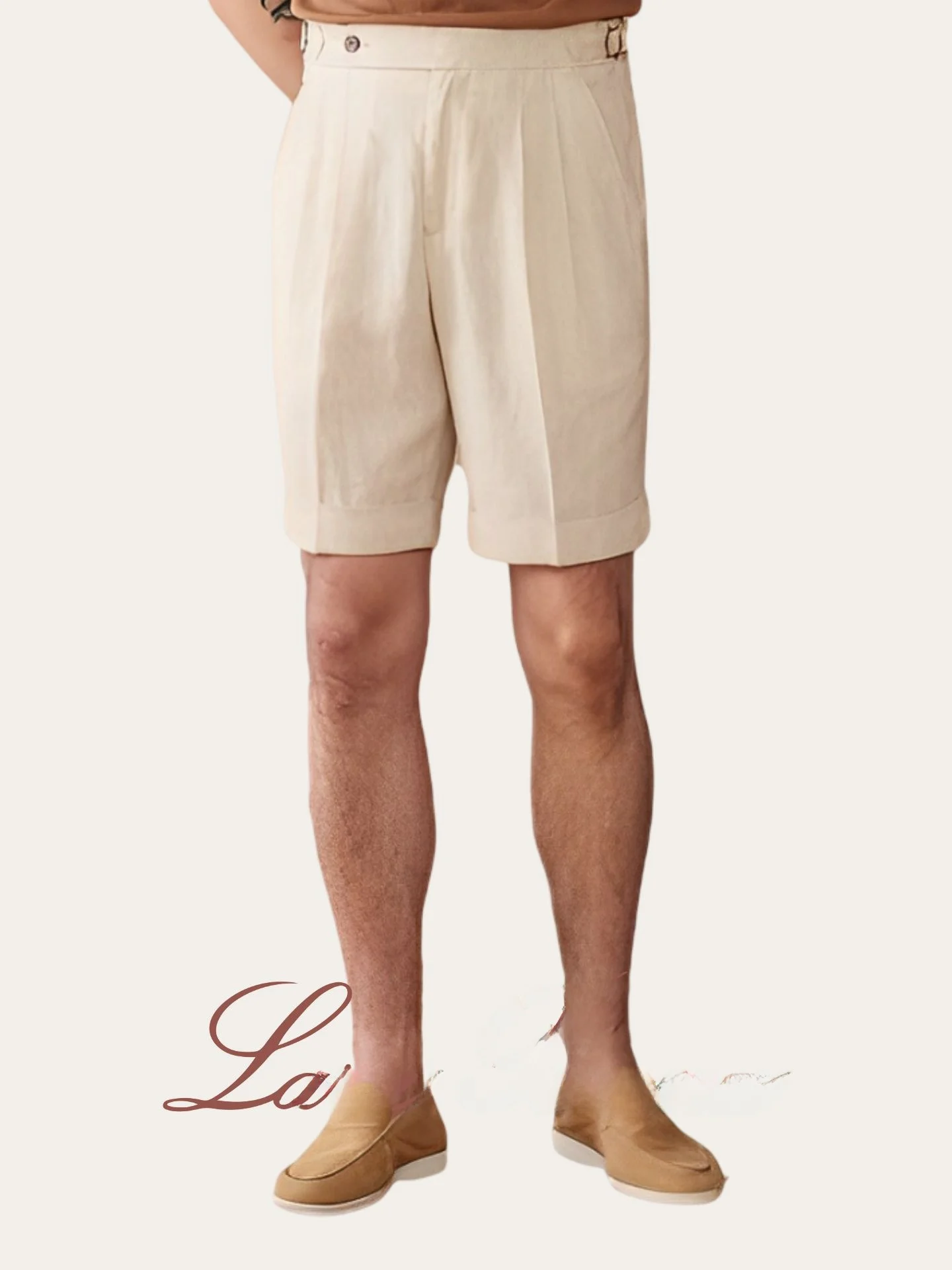 

Lightweight Linen Men's orts Sli Italian Casual Pants Summer New Arrival Trendy Busin Gentleman Straight Leg Five-Qu...