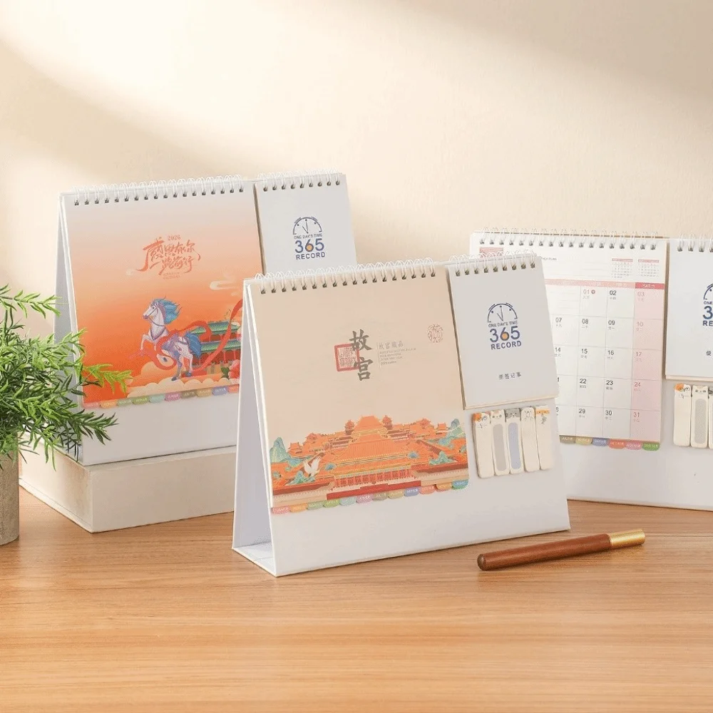 

Настольный настольный календарь на 2026, функция заметок, толстая бумага, записываемый календарь, складной академический планировщик для управления временем