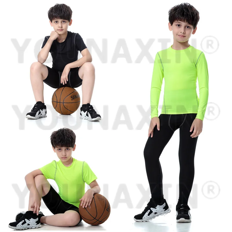 

Children's Sports Tops T-shirts Exercise Tights Boy Football Girl's Basketball Kids Running Shorts Outdoor Trousers Activewear
