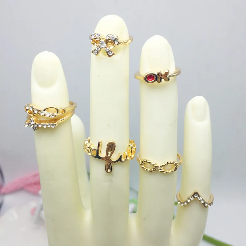 7pcs/Set Fashion Stacking Midi Rings Infinite Love Deisgn Finger Rings Jewelry For Women Gifts Simple Temperament Good-Looking