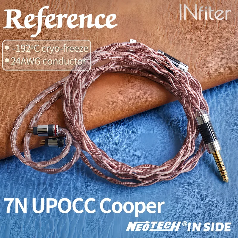 

INfiter Reference Earphone Upgrade Cable 2 Pin Upgrade Wire 3.5 2.5 4.4 7N Cable IEM 7N OCC Cooper Wire Neotech UPOCC Cable IEM