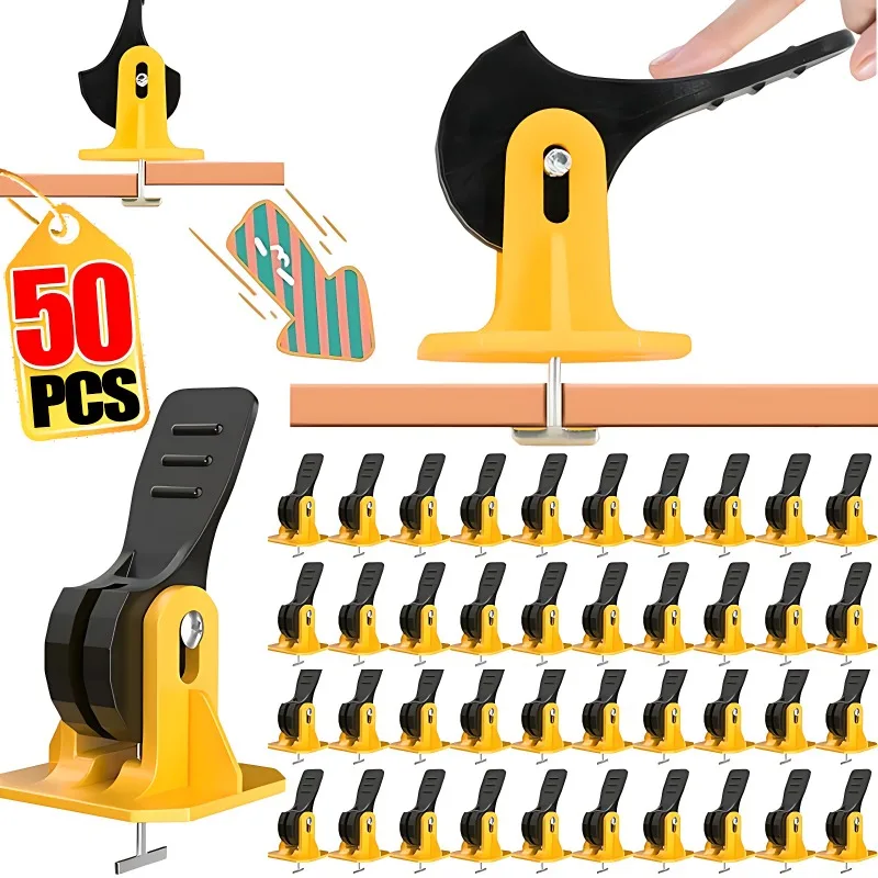 

50/10PCS Floor Tile Leveling System Clips Construction Tools Tile Leveler Adjuster Locator Spacers Set for Porcelain Tile Wall