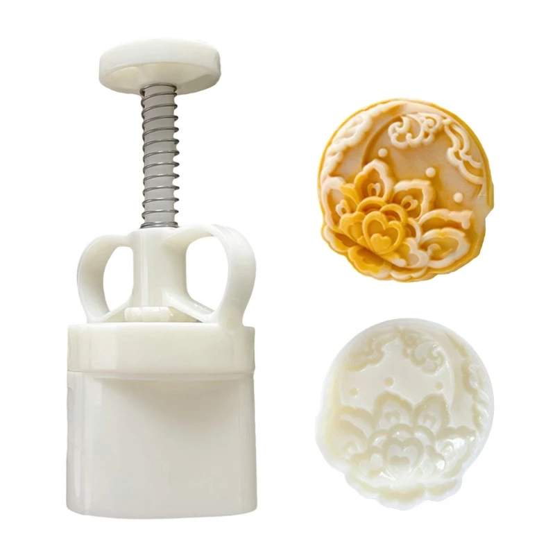 

Elegant Flower Mooncakes Stamp Creative Baking Mooncakes Molds with Unique Pattern for Cooking Enthusiasts