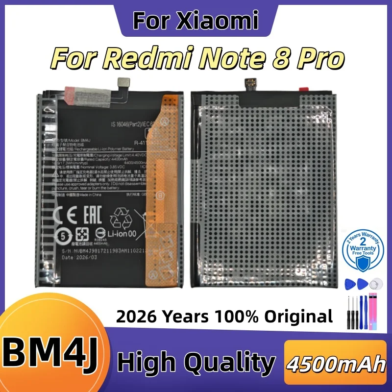 Fast Shipping 4500mAh BM4J Battery For Xiaomi Redmi Note 8 Pro Note8 Pro Replacement Phone Batteries+Free Tools
