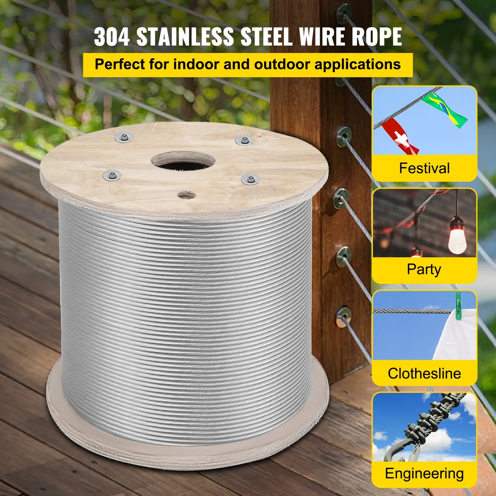 T304 Stainless Steel Cable Wire Rope,1/4
