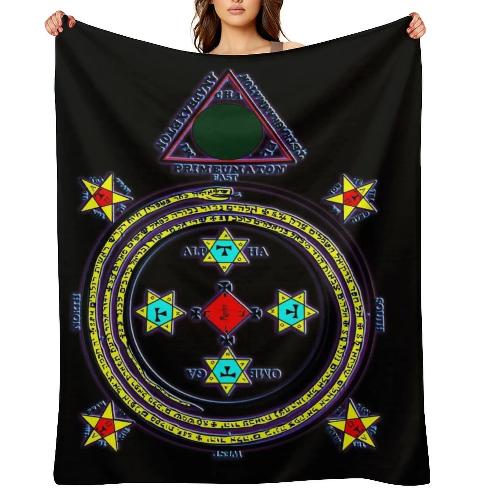 

Solomon Circle Goetia Throw Blanket Loose Furry Picnic bed plaid Blankets