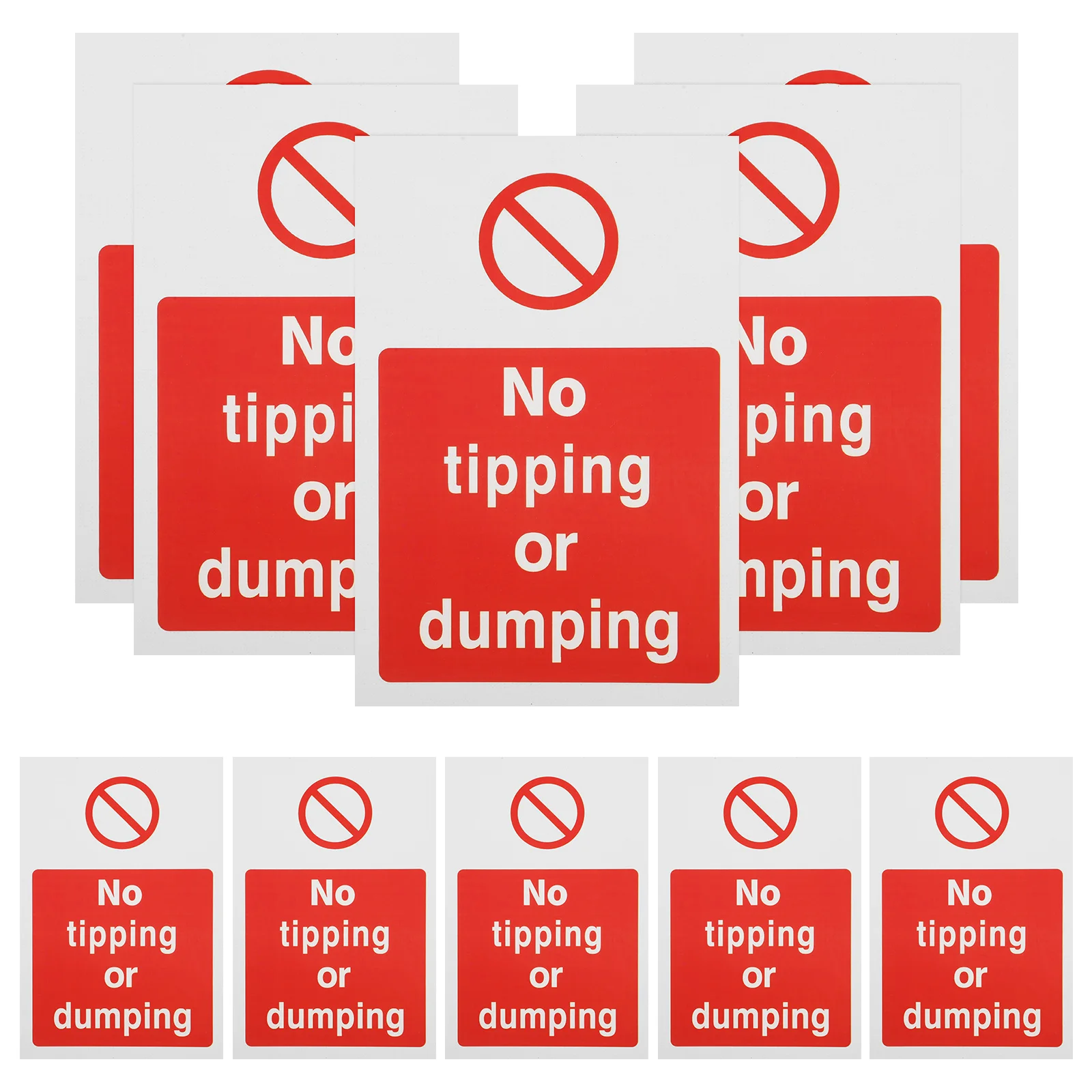 10 Pcs No Dumping Sign Stickers Self Adhesive Outdoor Traffic Safety Signs Warning Labels