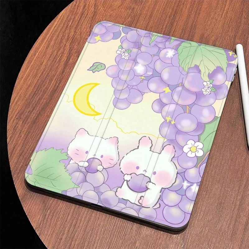 

Cute Cartoon Animal Grapes Protective Cover for 10.2 7th 8th 9th Gen IPad 10th Generation Case 2022 IPad Air 5 4 10.9 Cases