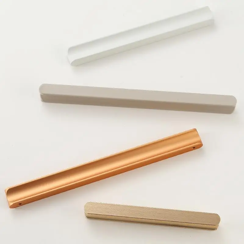 Modern Simple Light Luxury I-Shaped Cabinet Door Handle Extended Round Head Drawer Wardrobe Cabinet Furniture Door Handle