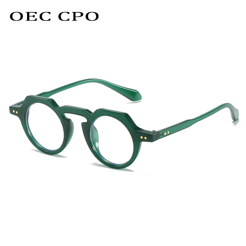 OEC CPO Classic Punk Round Sunglasses For Men Fashion Goggle Sun Glasses Women Trends Rivets Shades Eyewear Female Sport UV400