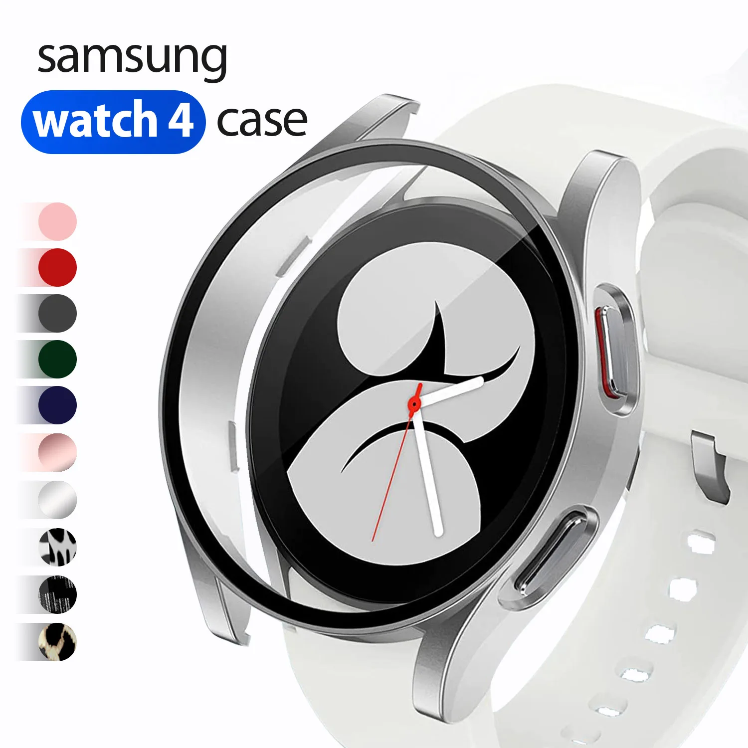 

Glass+Case for samsung Galaxy watch 4 Accessories PC all-around Anti-fall bumper cover+Screen protector Galaxy watch4 44mm 40mm