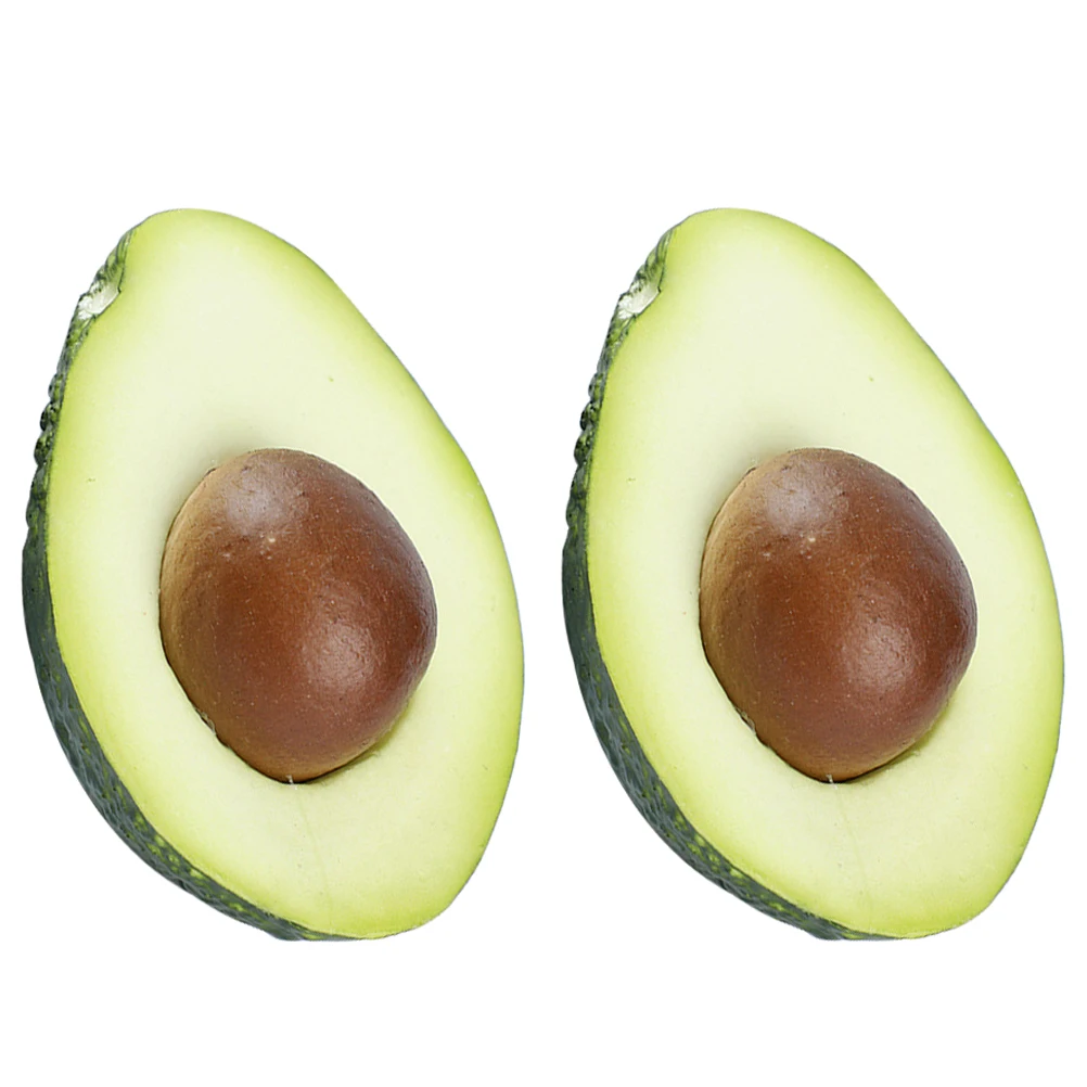 

2 Pcs Artificial Avocado Slices Realistic Simulation Toys Fake Fruits Decorative Miniature naments Kids Creative Gifts