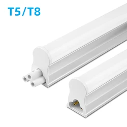 Aluminiowa listwa świetlna LED 220V 110V T5/T8 Rura LED 6W 8W Rura fluorescencyjna LED do oświetlenia wewnętrznego kuchni Żarówka LED Lampa ścienna