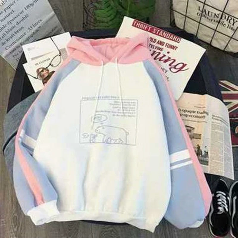 

Autumn Winter Trendy High Quality Soft Loose Sweatshirt Pullover Women Korean Style Simple Casual Harajuku All-match Hoodies New