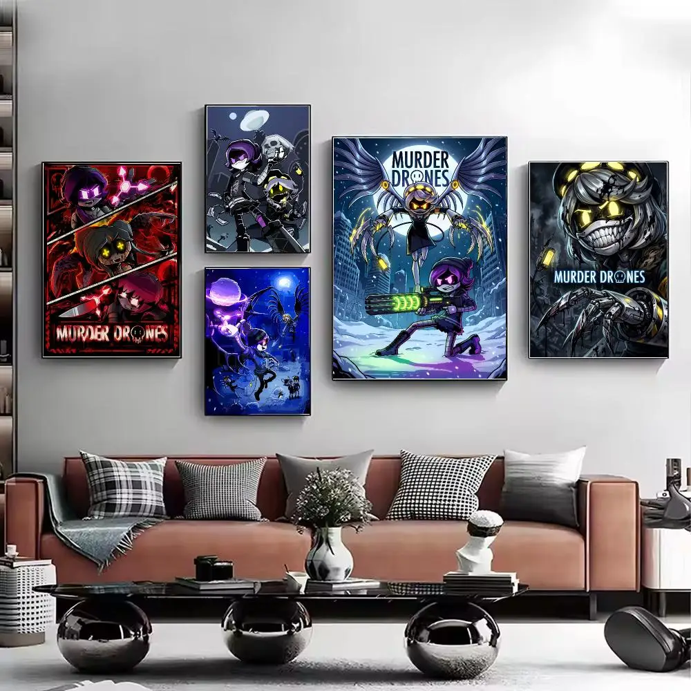 Cartoon M-Murder Drones Poster HD Wall Art Aesthetic Home Decor for Living Room Bedroom Café Office Stylish Gift