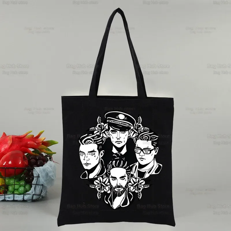 Tokio Hotel Group Music Shopping Bags Canvas Tote Bag Shoulder Bags Y2K Aesthetic 90s Eco Reusable Cute School Tote Bag