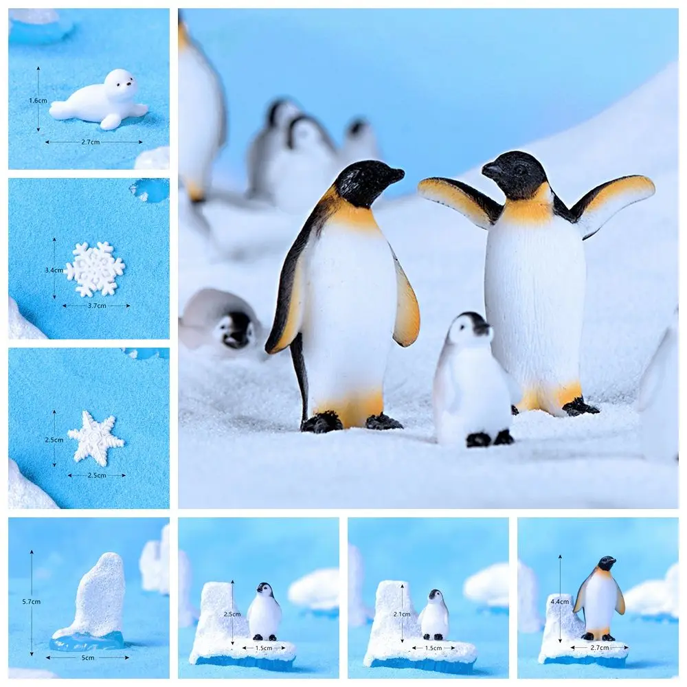 Cute Home Decor Mini Animal Statue Micro Iceberg Series Figurine Resin Ornaments Handcraft