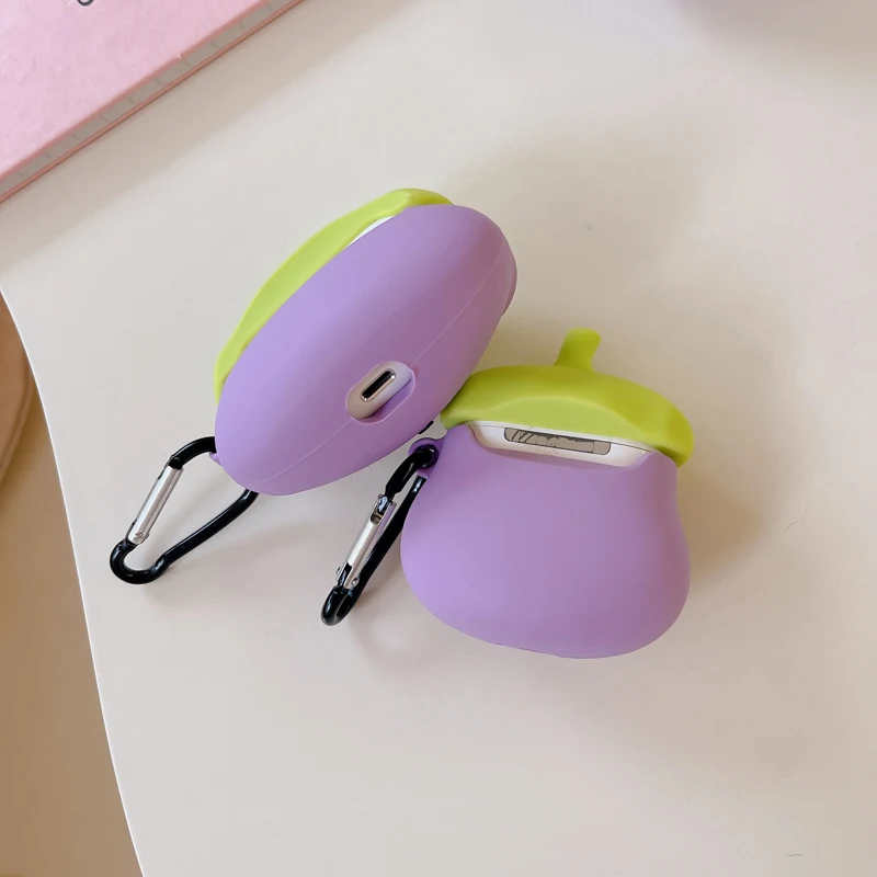 มะเขือยาวสําหรับHUAWEI FreeBuds 4 4e 5 5i 6iสําหรับฟรีBuds Pro 2 3 4 Pro2 Pro3 Pro4 SE3 SE2 ป้องกันFreeClipการ์ตูน