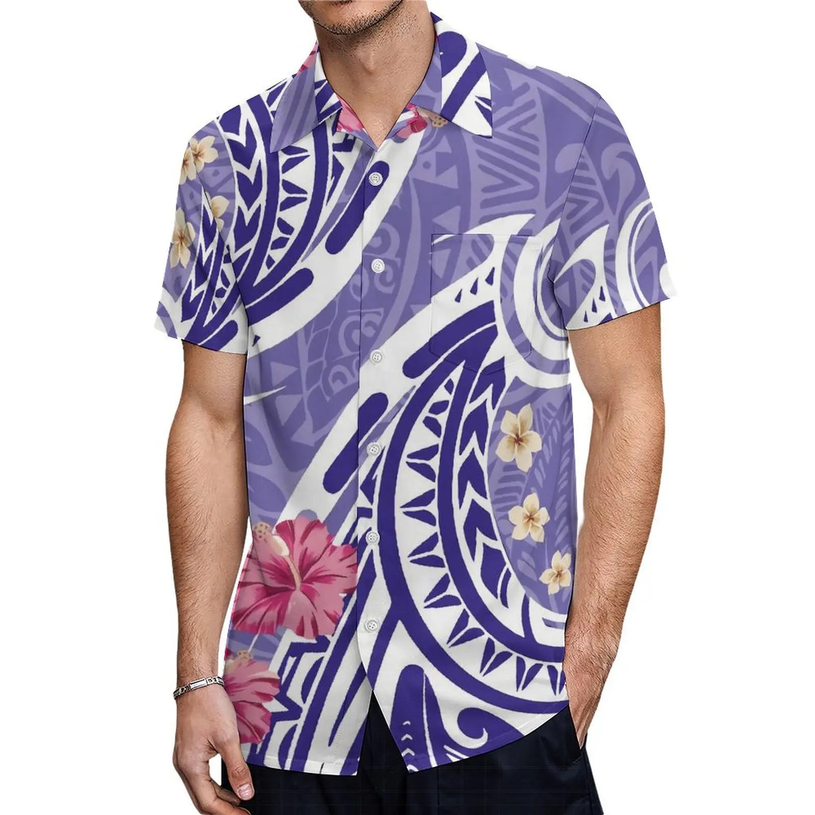 Samoa-Paar-Set, polynesische Inseln, individuelles Mumu-Kleid mit 3D-HD-Muster, passendes Aloha-Hemd für Herren, 2025, neues Mikronesien-Kleid