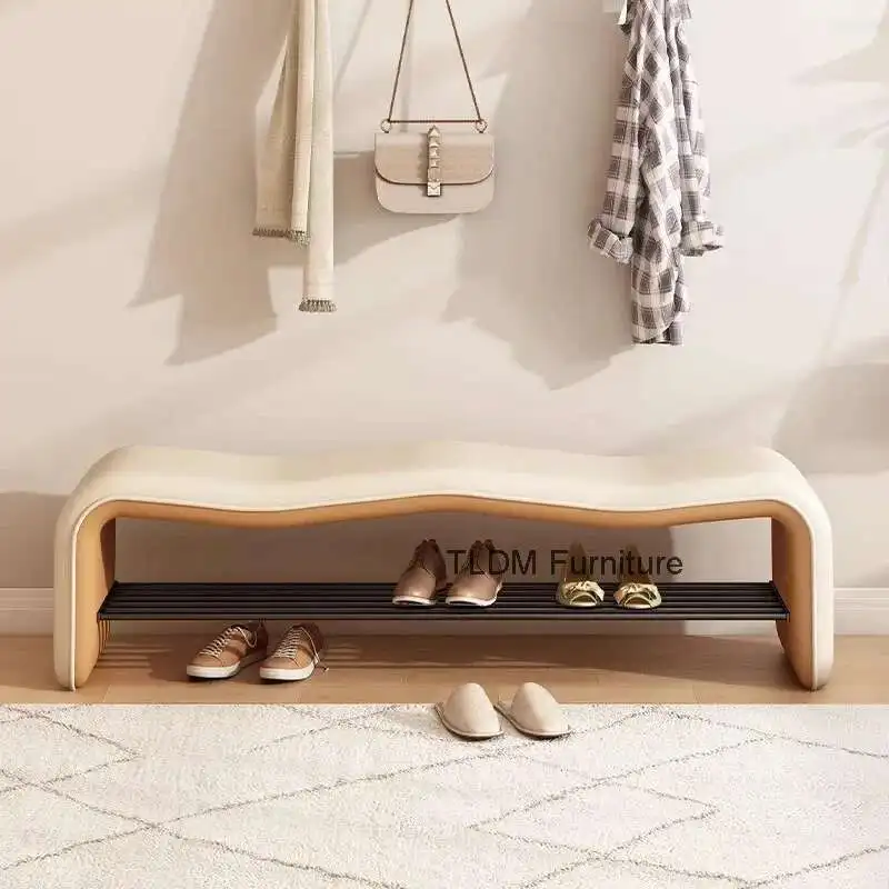

Nordic Design Shoes Bench Unique Simple Entrance Shoe Change Stool Creative Trendy Tabouret De Chaussures Living Room Furniture